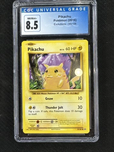 Pokemon Pikachu Evolutions 35/108 CGC 8.5 NM/Mint+
