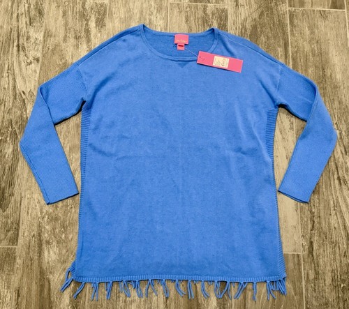 NWT LILLY PULITZER Girls Sz XL 12-14 Mini Ramona Sweater Coastal Blue $68 Tassel - Bild 1 von 6