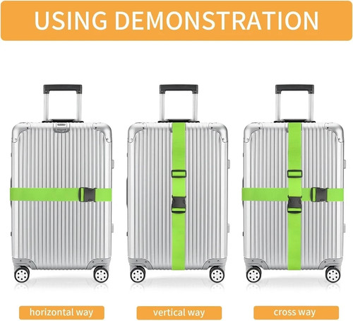 BILIONE 4er Pack Gepäckgurte 79" lange Gurte halten Koffer sicher auf Reisen - Bild 3 von 3