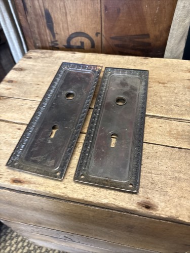 2 antike Metall Türknauf Rückenplatten Plattengarnitur Vintage Messing vergoldet japanisch - Bild 20 von 20