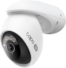 Tapo 4K 8MP Wired Pan/Tilt Outdoor Security Camera, Free Person/Vehicle White