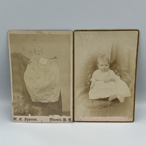 Group Lot Of 10 Antique Cabinet Card Photos Baby Boys & Girls - Picture 3 of 6