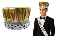 Nicky Bigs Novelties Adult Royal King Queen Pageant Crown Folding C... Fast Ship
