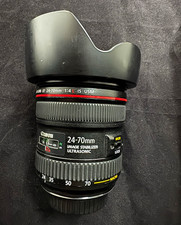 Canon EF 24-70mm f/4L IS USM 24-70mm Zoom ef mount w/ Hood used working