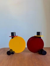 Vintage Postmodern Memphis Style Candle Holders BRM