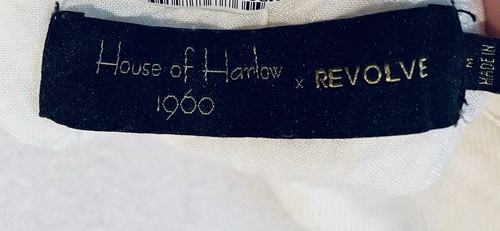 House Of Harlow X Revolve Dress Womens Medium White Embroidered Button Tie Front - Picture 6 of 6
