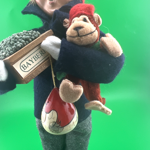 BYERS CHOICE Rare BOY SHOPPER Monkey and Santa Gourd 2003 LTD 19/100 - Picture 5 of 17