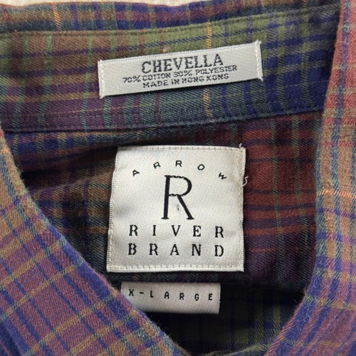 Camisa de manga larga con botones de franela a cuadros XL River Brand Arrow Chevella para hombre - Imagen 6 de 6