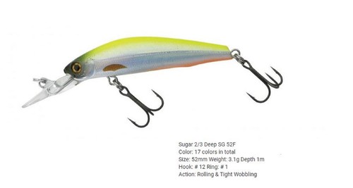 Bassday Sugar 2/3 Deep SG 52F Floating Lure 3.1 grams H-208R (4218) - Picture 3 of 6