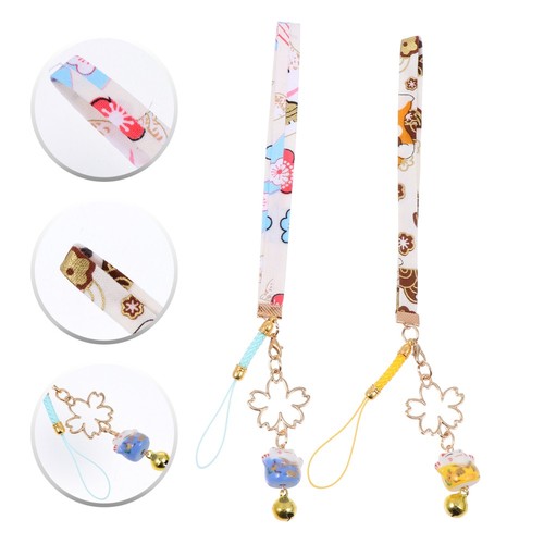 2 Pcs Lucky Cat Handykette Fräulein Handyanhänger Glocken Charme Bell - 第 7/12 張圖片