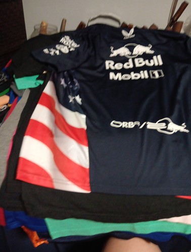 Oracle Red Bull Racing F1 Navy Team Stars & Stripes USA Medium T-Shirt Jersey - Picture 16 of 22