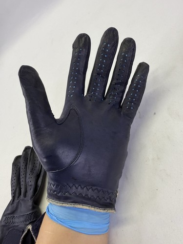POLO RALPH LAUREN MENS NAVY LEATHER GLOVES ~ Size Medium - Patch & Pony - Picture 18 of 21