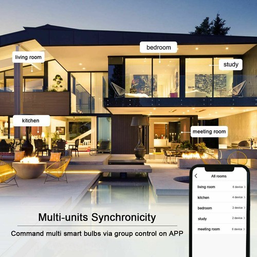 For Apps by iOS Android Amazon Alexa Google Home WiFi RGB Smart LED Light Bulb+ - Picture 11 of 15