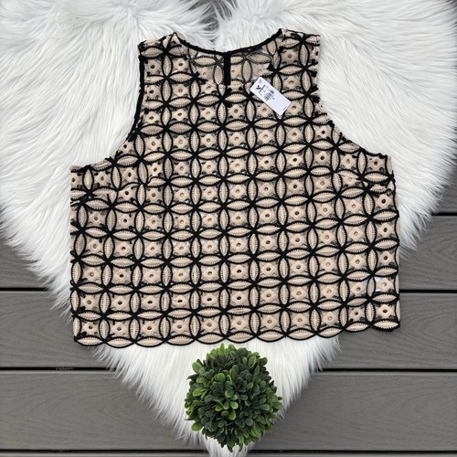 Express Häkeltop schwarz und creme Größe XL