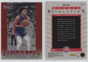 2021-22 Panini Select Rookie Revolution Red Prizm Cade Cunningham #25 RC