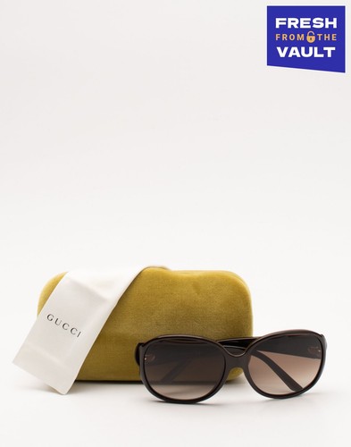 RRP €350 GUCCI Cokha Butterfly Sunglasses Leather GG Logo Temple Gradient Lenses