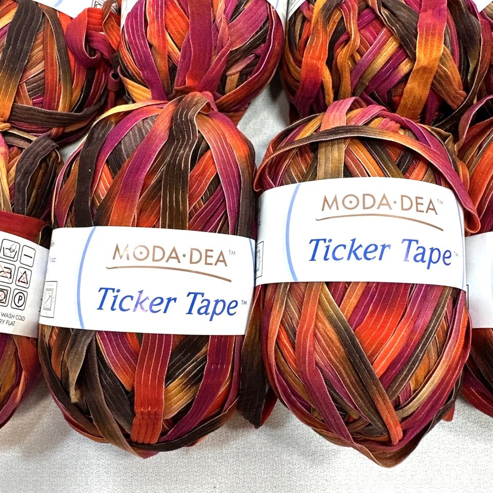Lot 2 Moda Dea Ticker Tape - 1.76 oz - Orange/Magenta/Yellow Yarn - Sunset #9273 - Image 3 of 4