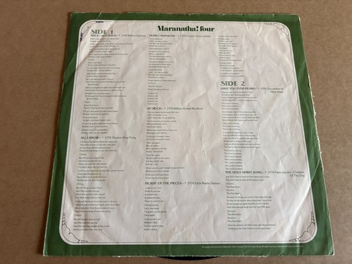 Maranatha Four 74 Maranatha Music Vinyl LP Tom Stipe Various Artists Jesus Music - Picture 6 of 7