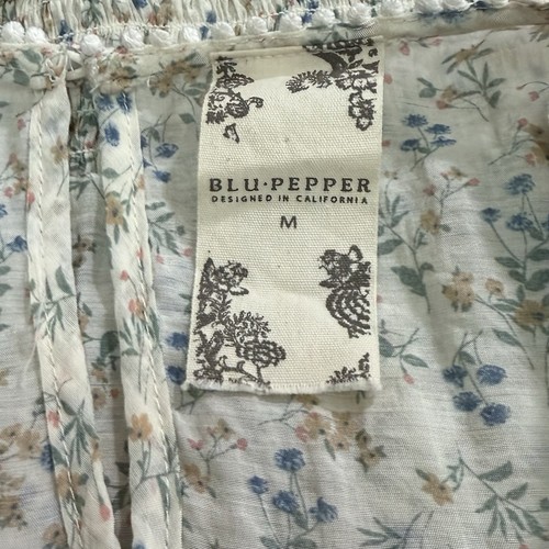 Anthropologie Blu Pepper Top Damen M weiß bunt Landhaus Blumen Shirt - Bild 5 von 8