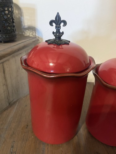 Southern Living At Home Cinnabar Canister Set of 3 - Picture 2 of 7
