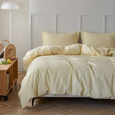 Simple&Opulence French Linen Duvet Cover Set - Twin Size(68" x 86")- 2 Pieces...
