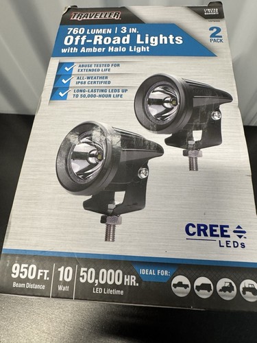 Traveller 3” Off-Road Cree LED Lights w/ Amber Halo Lights 760 Lumen - Picture 2 of 8