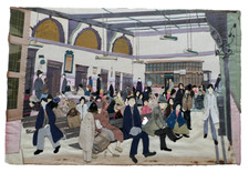 Follower Of Lowry. Collage In Fabrics. Ancoats Hospital Outpatients Hall