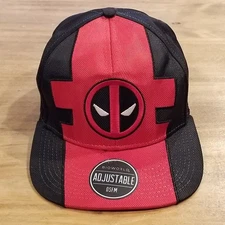 Deadpool Marvel Hat Snapback Black Red Bioworld One Size Adjustable