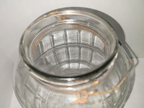 Vintage großes Klarglas Einlegeglas - Fass Stil - 2,5 Gallonen - - Bild 11 von 13