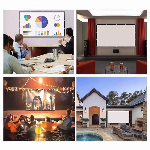 16:9 Projector Screen Projector Curtain 60/72/84/100/120 Inch HD Display Screen - Afbeelding 3 van 17