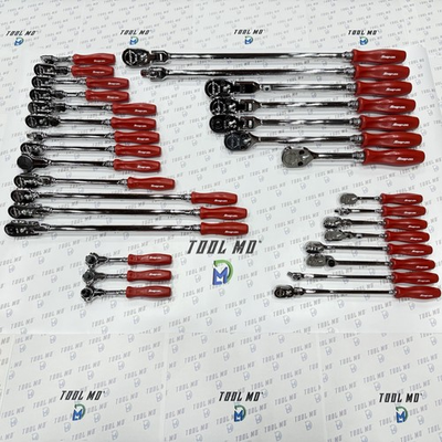 #ad Snap on Tools USA RARE 31pc RED 1 2quot; 3 8quot; 1 4quot; Drive Ratchet Set SHLFD80A $11499.95