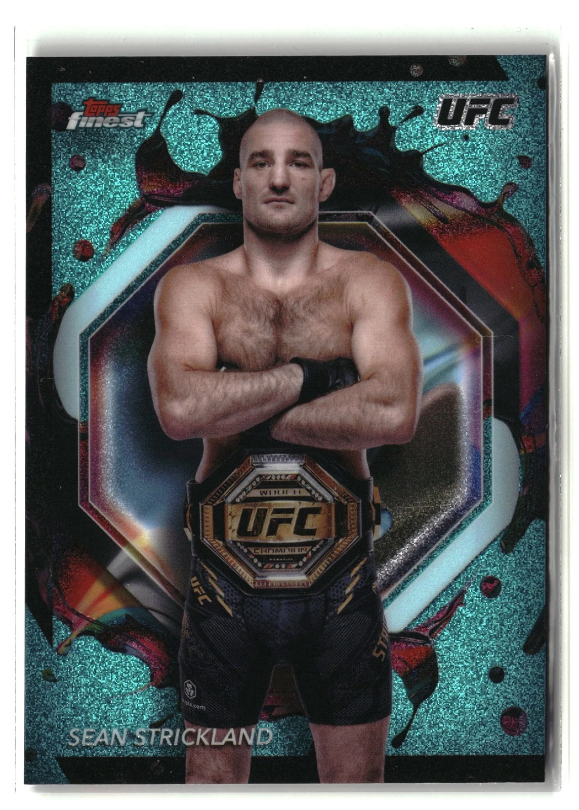 2024 Topps Finest UFC Sean Strickland Aqua Glitter Refractors #234
