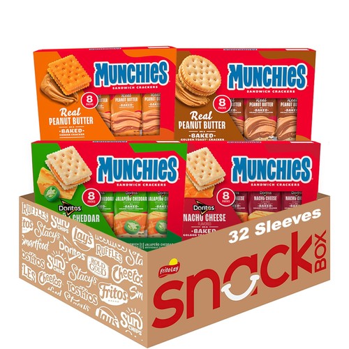 Baked Sandwich Crackers Variety Pack, Cheese Peanut Butter, Toast Peanut Butt...