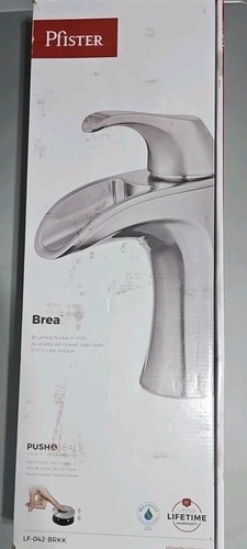NEW Pfister Brea Single-Handle Waterfall Bathroom Faucet in Brushed Nickel