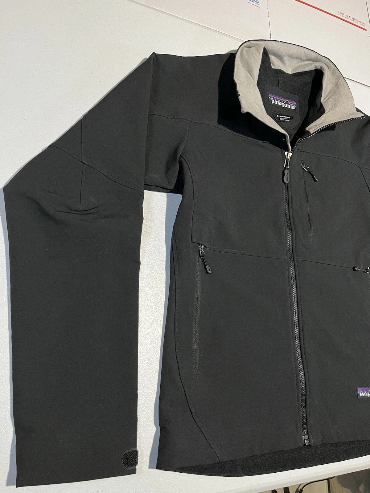 Patagonia Simple Guide Jacket Black Full Zip Softshell Coat Mens S Fleece Lined image 10