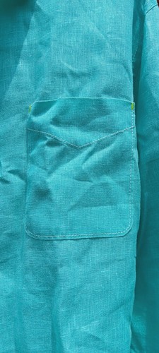 Men's Tommy Bahama 100% Linen Camp Shirt Long Sleeve Large Turquoise - Picture 3 of 10
