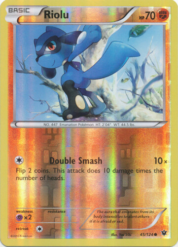 Pokemon - Riolu - 45/124 - Common - Reverse Holo - XY - Fates Collide - LP