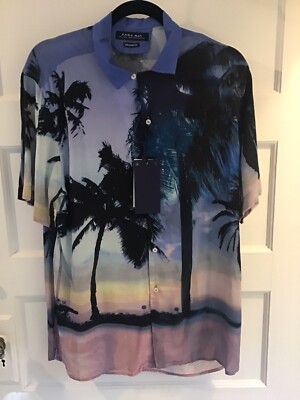 専用【schott】Palm tree shirt +【zara】shirt PALM TREE SHIRT - Blue | ZARA United Kingdom