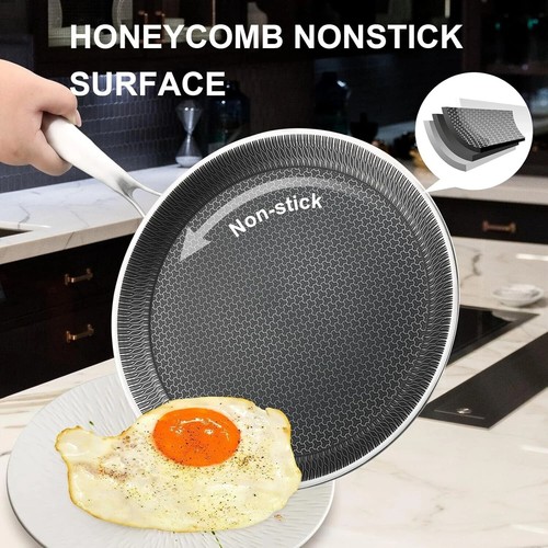 Crepe Pan Dosa Tawa Triply Nonstick S/Steel Honeycomb Coating Induction Base - Picture 10 of 12