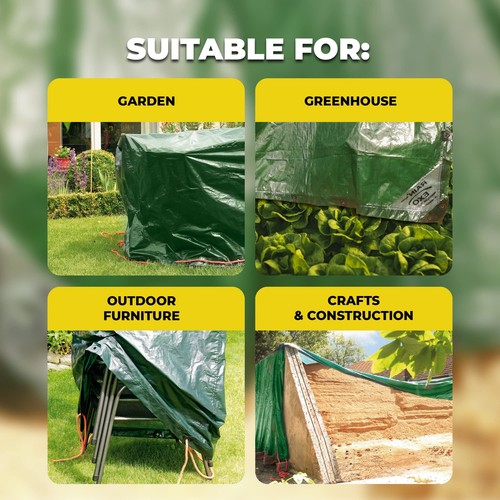 Heavy Duty Poly Tarp | 150 Gsm | Water & Uvproof | Furniture Cover | 3layered Cr - Picture 2 of 8
