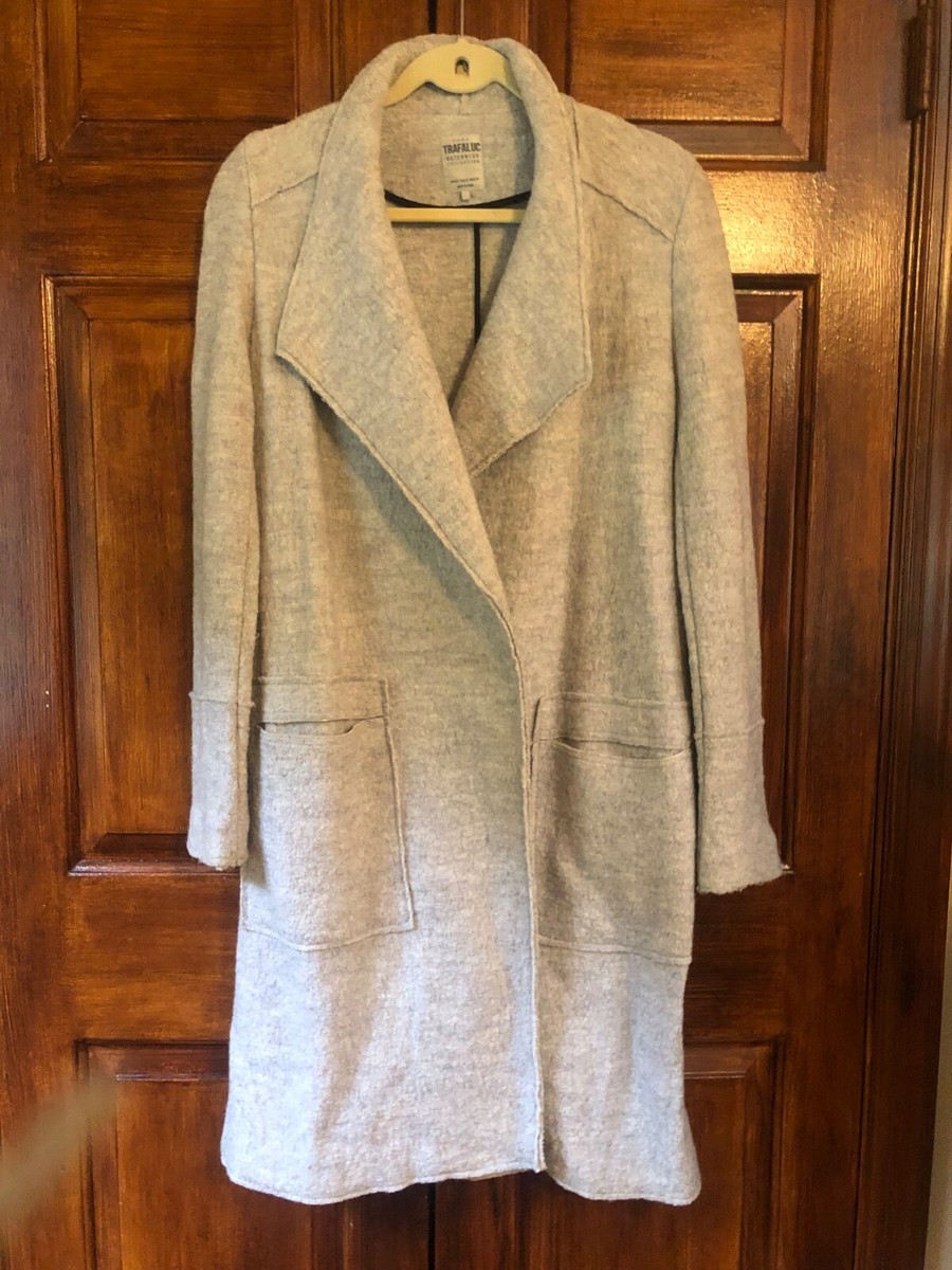 Zara Woman Wool Blend Gray Oversized Open Front Duster Jacket XS
