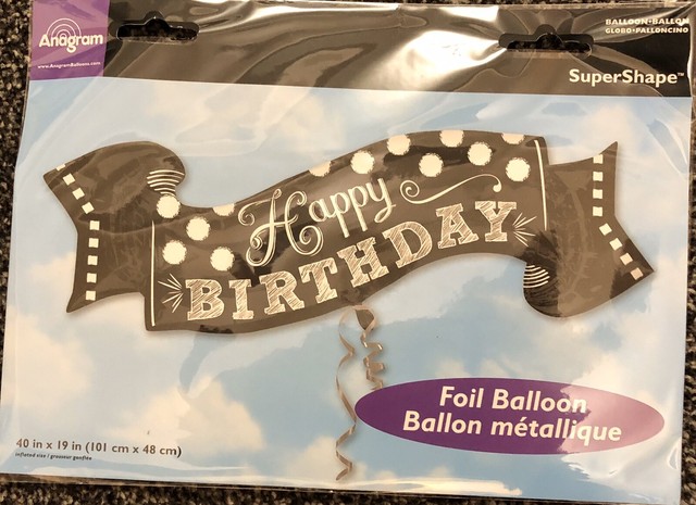 GIANT 40/"x19/" HAPPY BIRTHDAY Chalkboard Banner Foil Helium BALLOON Party