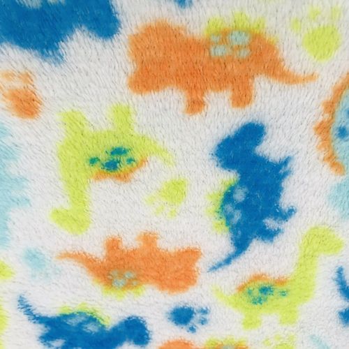 Cutie Pie Baby Blanket Dinosaur Single Layer Plush Dino Orange Blue Green - Picture 6 of 8