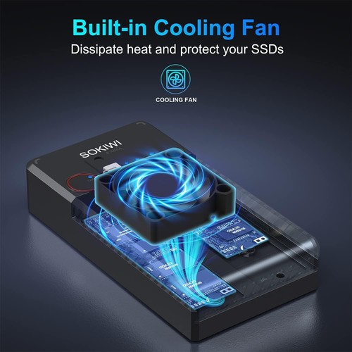 Dual-Bay NVMe M.2 Duplicator - Tool-Free Offline Clone Station with 10Gbps Speed - Picture 6 of 9