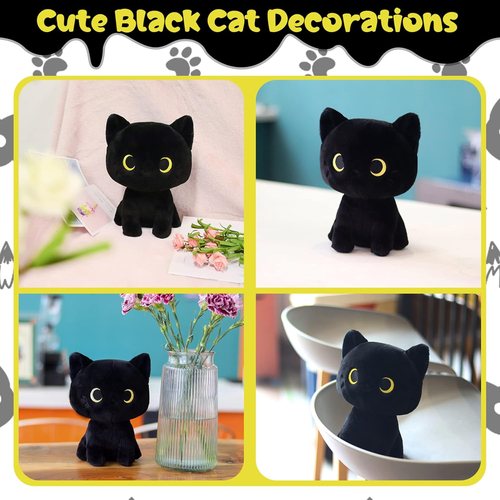 Black Cat Plush Toy, Cute Black Cat Stuffed Animals, Creative Soft Stuffed Cat P - Picture 5 of 12