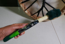 Drumbeater for skin or synthetic shamanic drum, witches drumming circle vinted