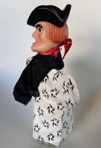 Eye Patch PIRATE HAND PUPPET Vintage 1962 MY TOY Company Black SCARF Button Hat - Picture 2 of 6