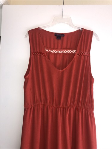 Rock & Roll Cowgirl Women Sleeveless Dress Gauze Maxi Hi/Low Hem Melon Size L - Bild 2 von 7