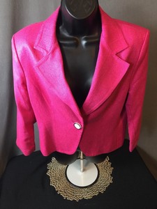 NEIMAN-MARCUS-SILK-Pink-BLAZER-JACKET-Women-039-s-Woman-Dressy-Coat-SIZE-10