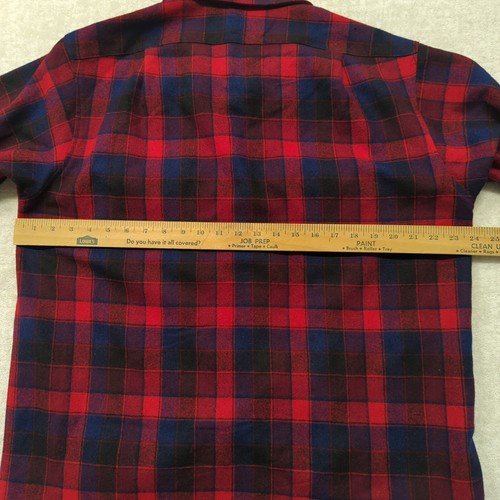 Vtg Pendleton Board Shirt Mens L Plaid Virgin Wool Loop Collar 1970s Made In USA - Picture 17 of 19
